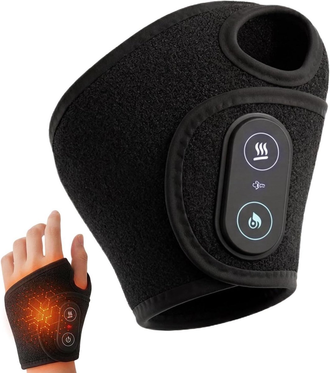 Verwarmingskussen Hand - Oplaadbaar Polskussen - Hand Ontspanning - Ergonomisch Ontwerp - 20 x 10 cm - Grijs