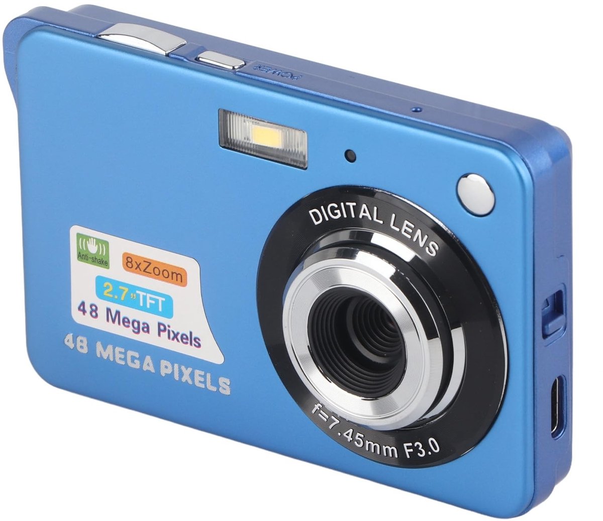 Solidchoice - Dailygoody - 4K Digitale Camera - Compactcamera voor Fotografie - 8x Zoom - Blauw - Vlogcamera voor Tieners en Kinderen - Draagbare Camera