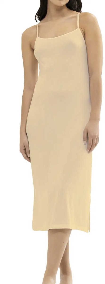 Gaubert Bamboe Onderjurk - Extra lang - Lange onderjurk met smalle bandjes - Wit - Zwart - Beige - L - Beige