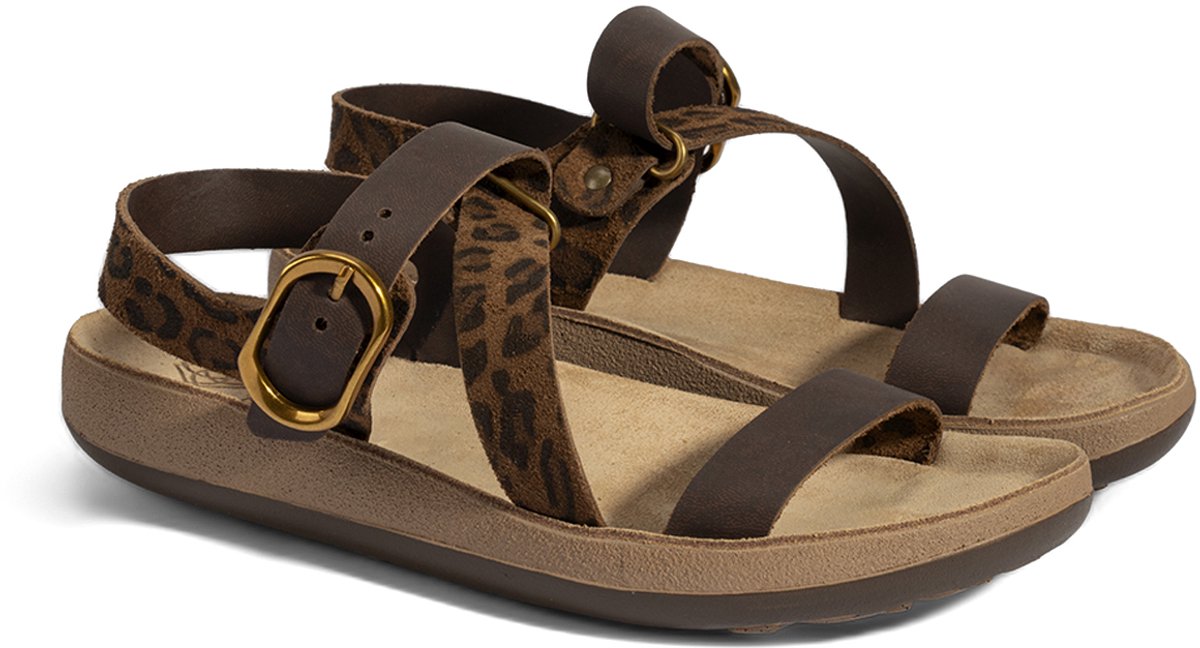 DESA Sandalen Leer Luipaardprint Vrouwen Schoenpunt: Nez ouvert Luipaard Print