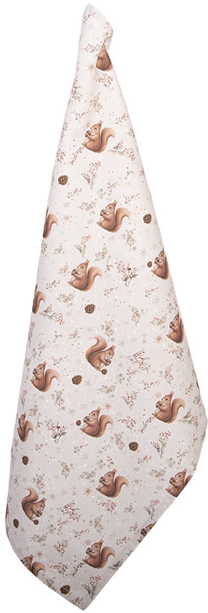 Clayre & Eef Theedoek 50x70 cm Beige Katoen