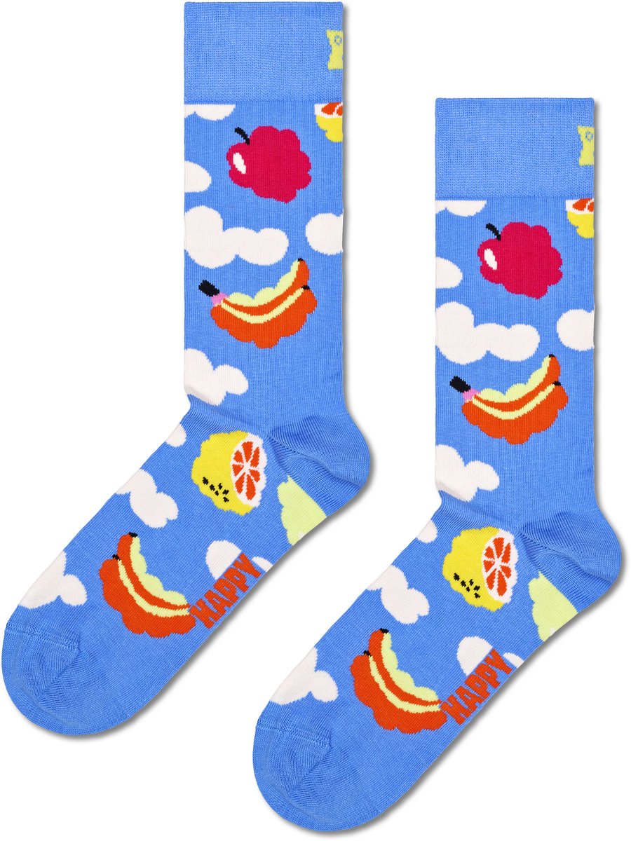 Happy Socks Cloudy Fruit Sock - unisex sokken - blauw - Unisex - Maat: 36 - 40