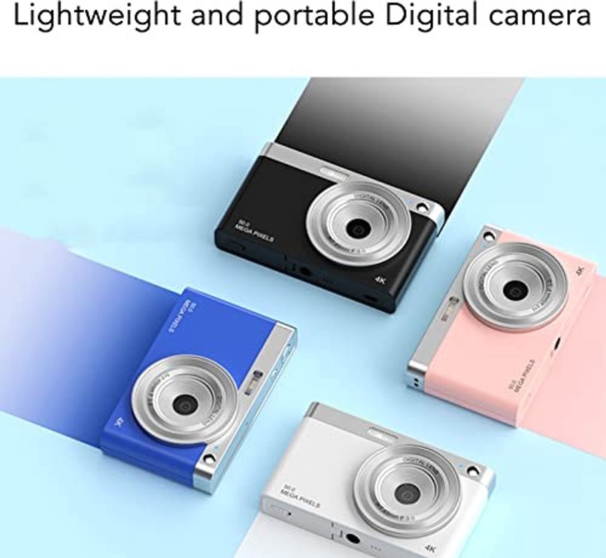 Allecto - Digitale Camera - Kinderen - 4K Vlogging-camera - Wit - Beginnerscamera - Ideaal voor studenten - Ingebouwd LED-vullicht thumbnail 4