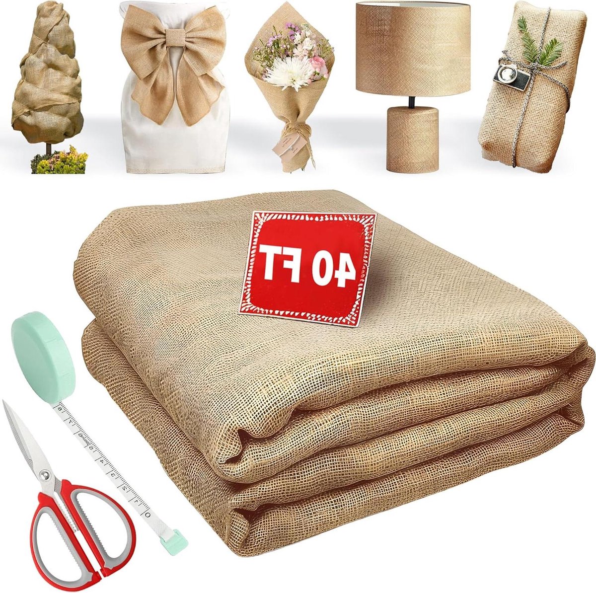Jute Rol - Jute Stof - Tuinieren en Decoratie - Natuurlijke Jute Vezel - 100 voet - Natuurlijk