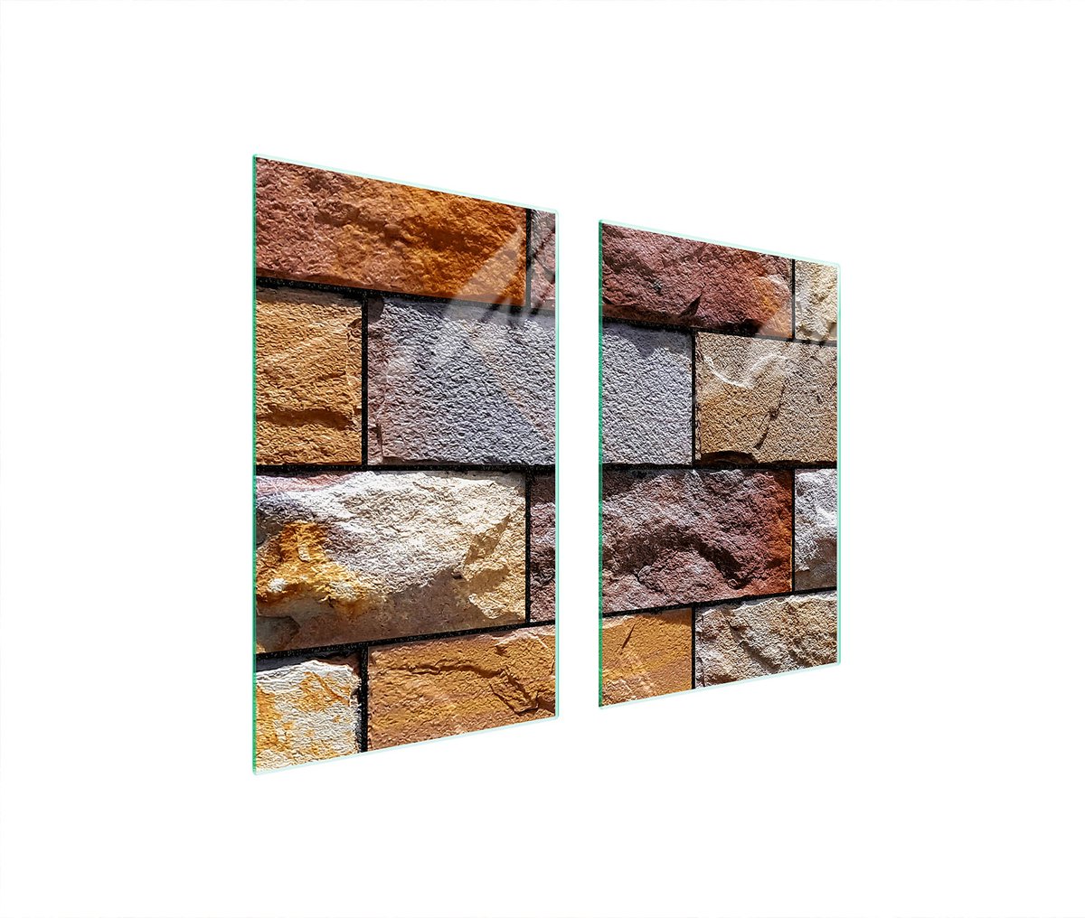 TMK ArtDeko - Kookplaat beschermplaat - 65x52 cm - Cegelkleur - Veelkleurig - Hartglas