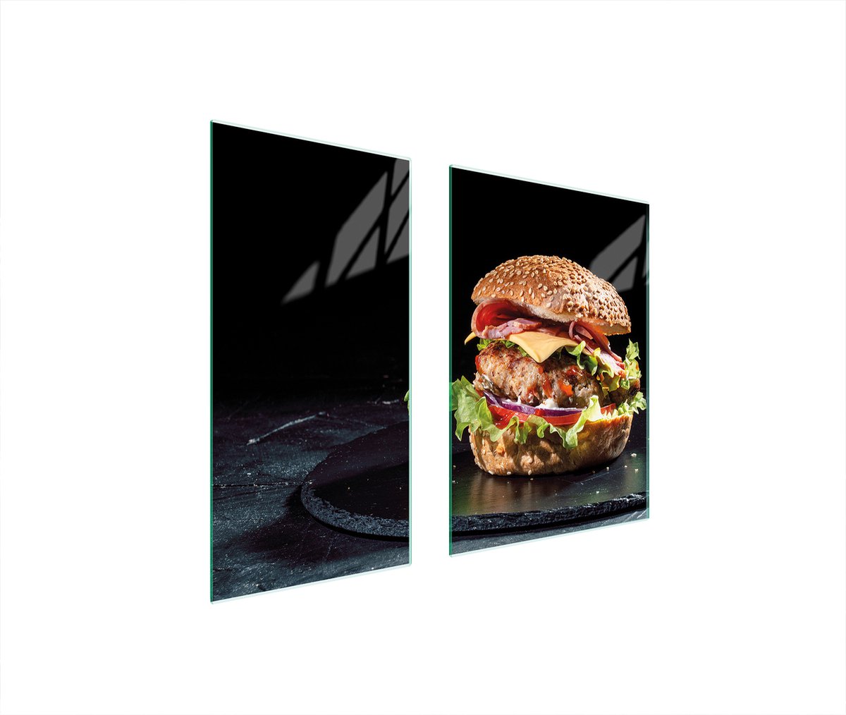 TMK ArtDeko - Snijplank - Glas - 75x52 cm - Hamburger
