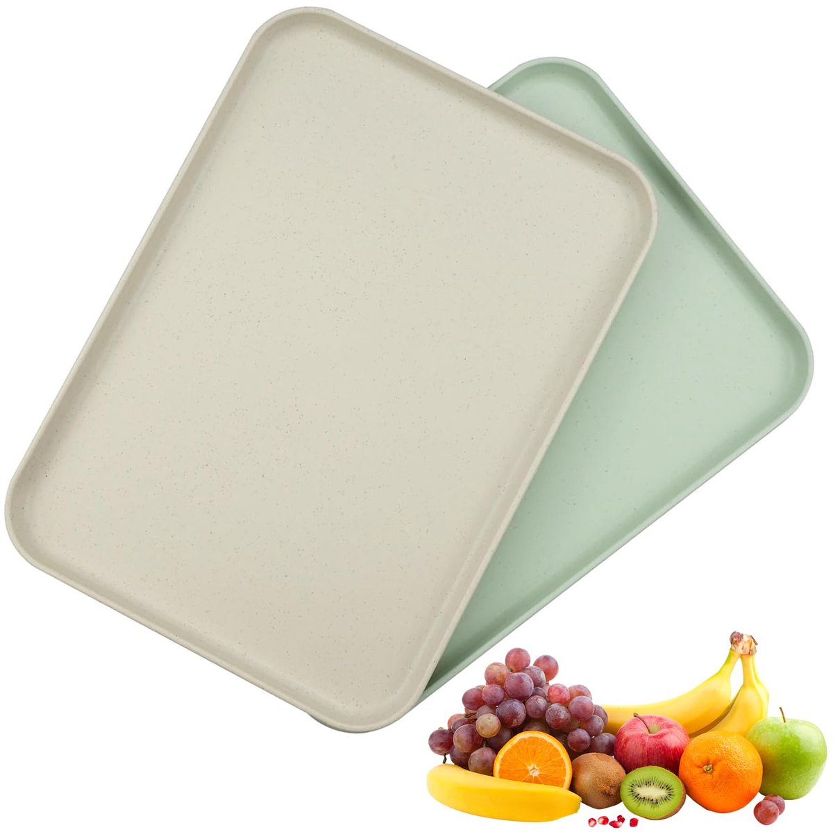 carmdering - Servies Blad - Dienblad - Plastic Tray - Stapelbaar Ontwerp - Anti-Slip Bodem - Hoogwaardig Plastic - Vervormingsbestendig - Veilig Gebruik - 2 Stuks