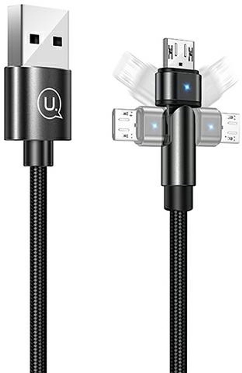 USAMS U60 Serie - MicroUSB Kabel - Obrotende - 1m - Snellaad