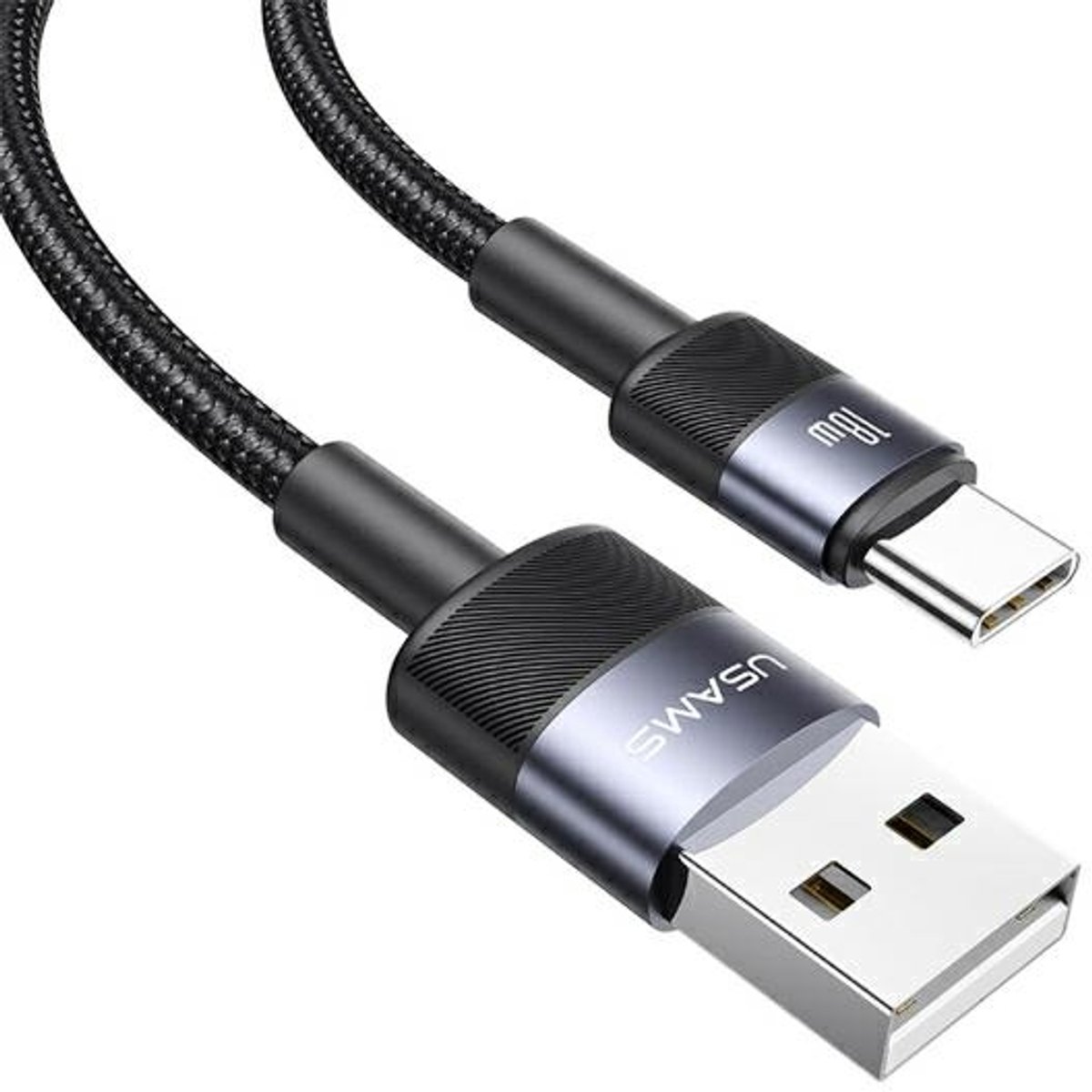 USAMS - USB-C Kabel - Snel laden - 1.2m - Roestvrij Staal - Tarnish