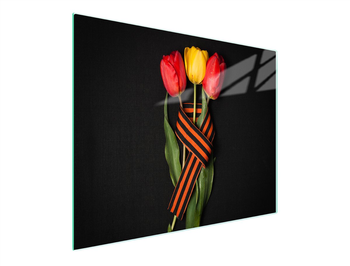 TMK ArtDeko Serie - Snijplank Glas - 52x30 cm - Róże - Veilig en Hygiënisch