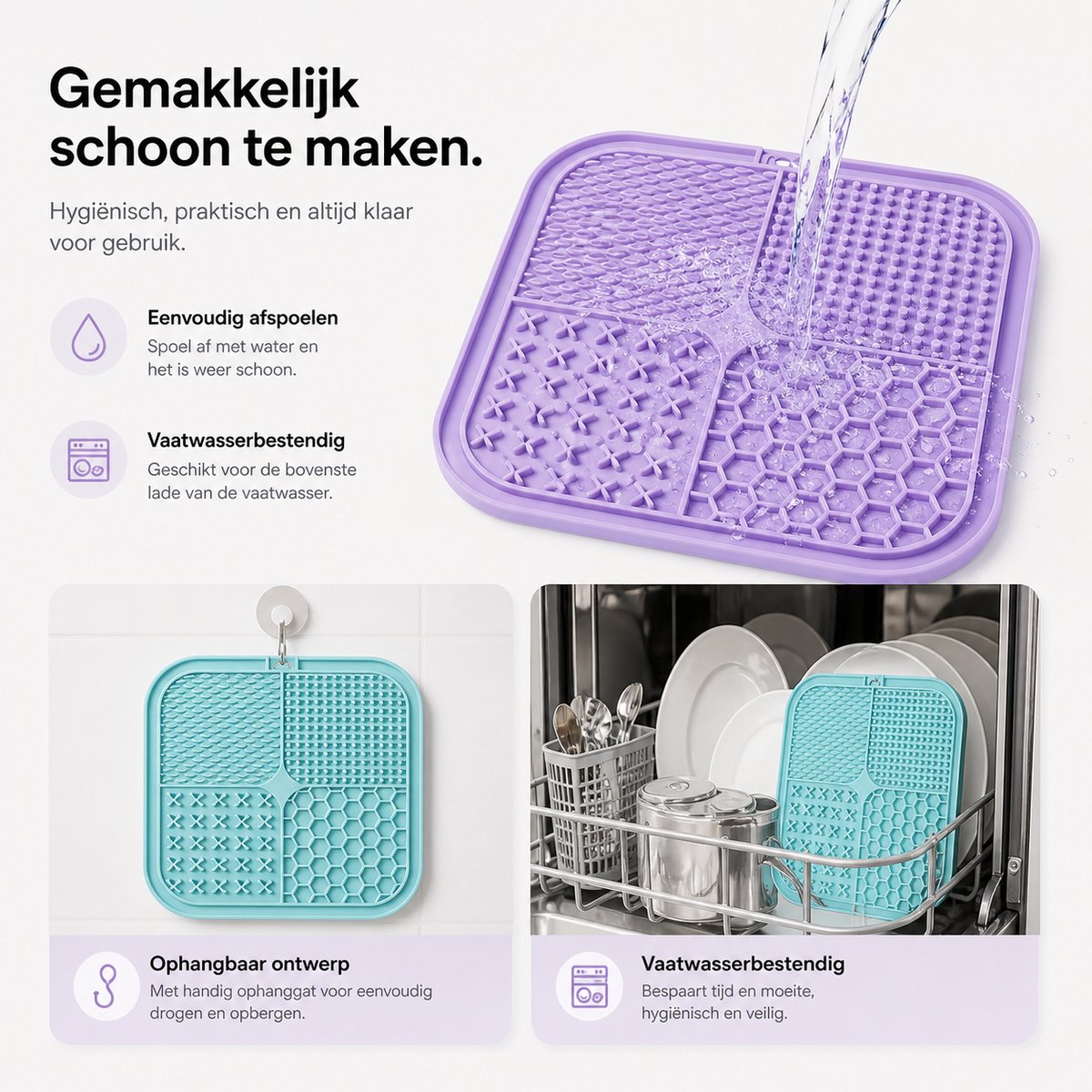 BOTC Likmat Hond met Silicone spatulas - Paars /Blauw thumbnail 6