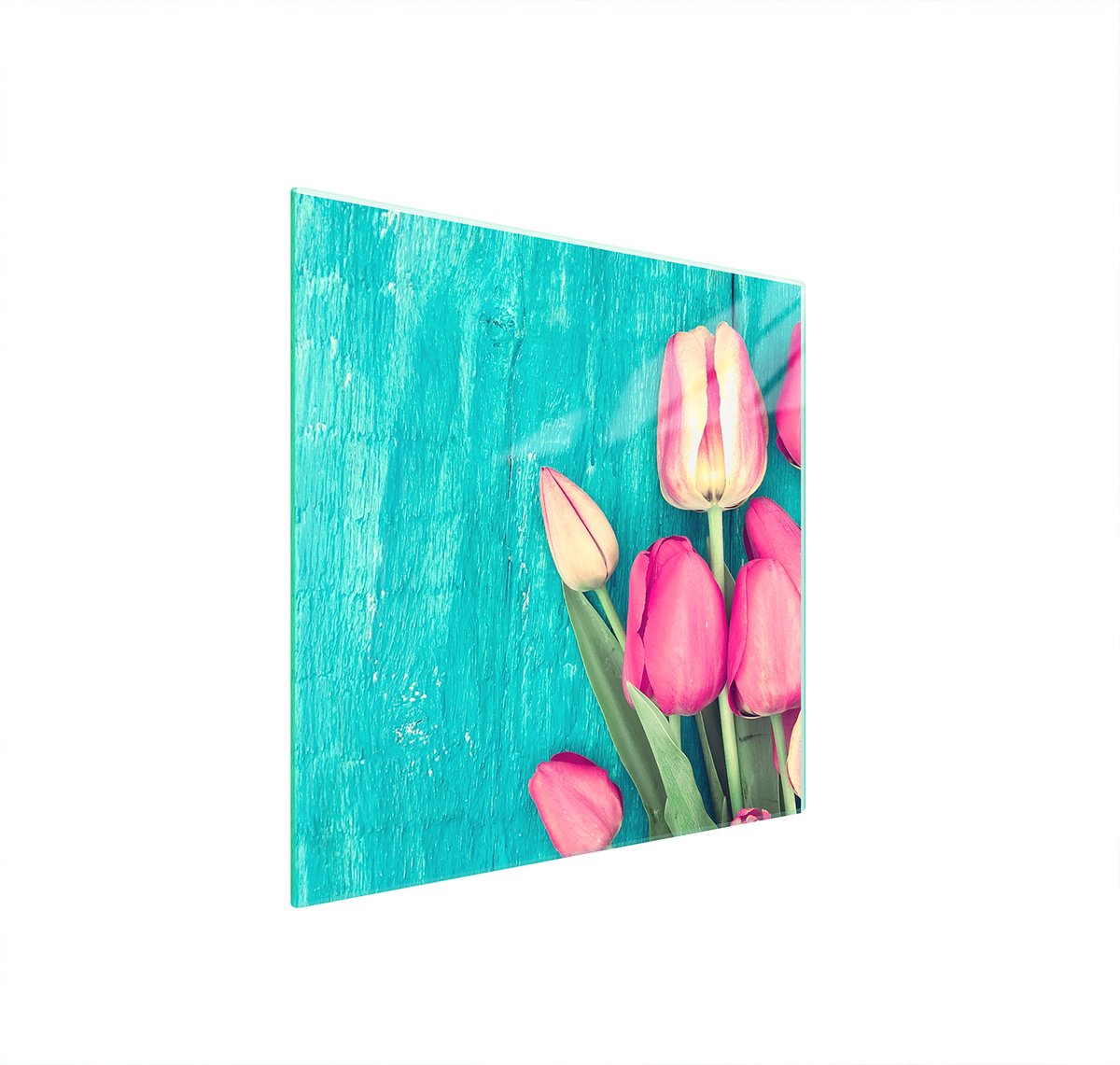 TMK ArtDeko - Snijplank - 50x52 cm - Tulpen - Glas