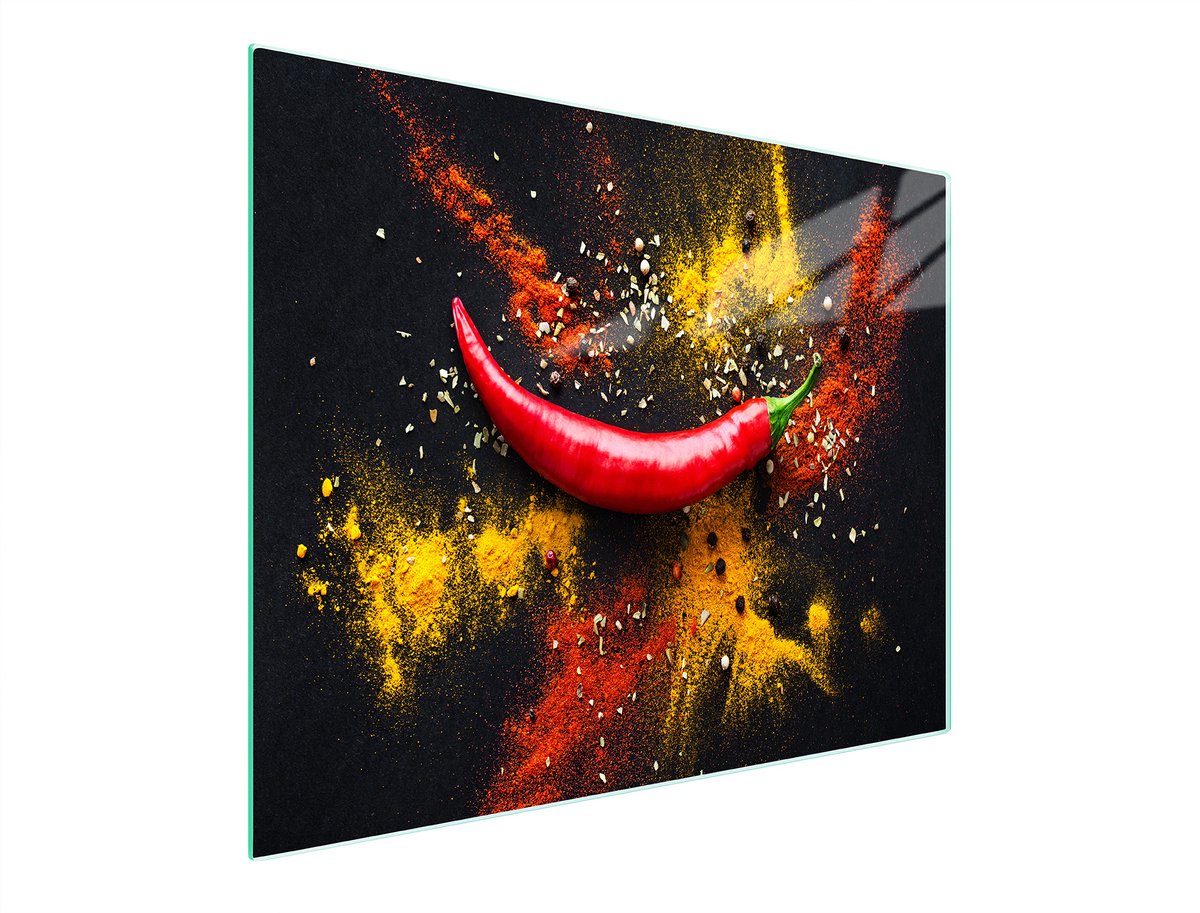 TMK ArtDeko - Snijplank - 52x30cm - Glas - Chilli Design
