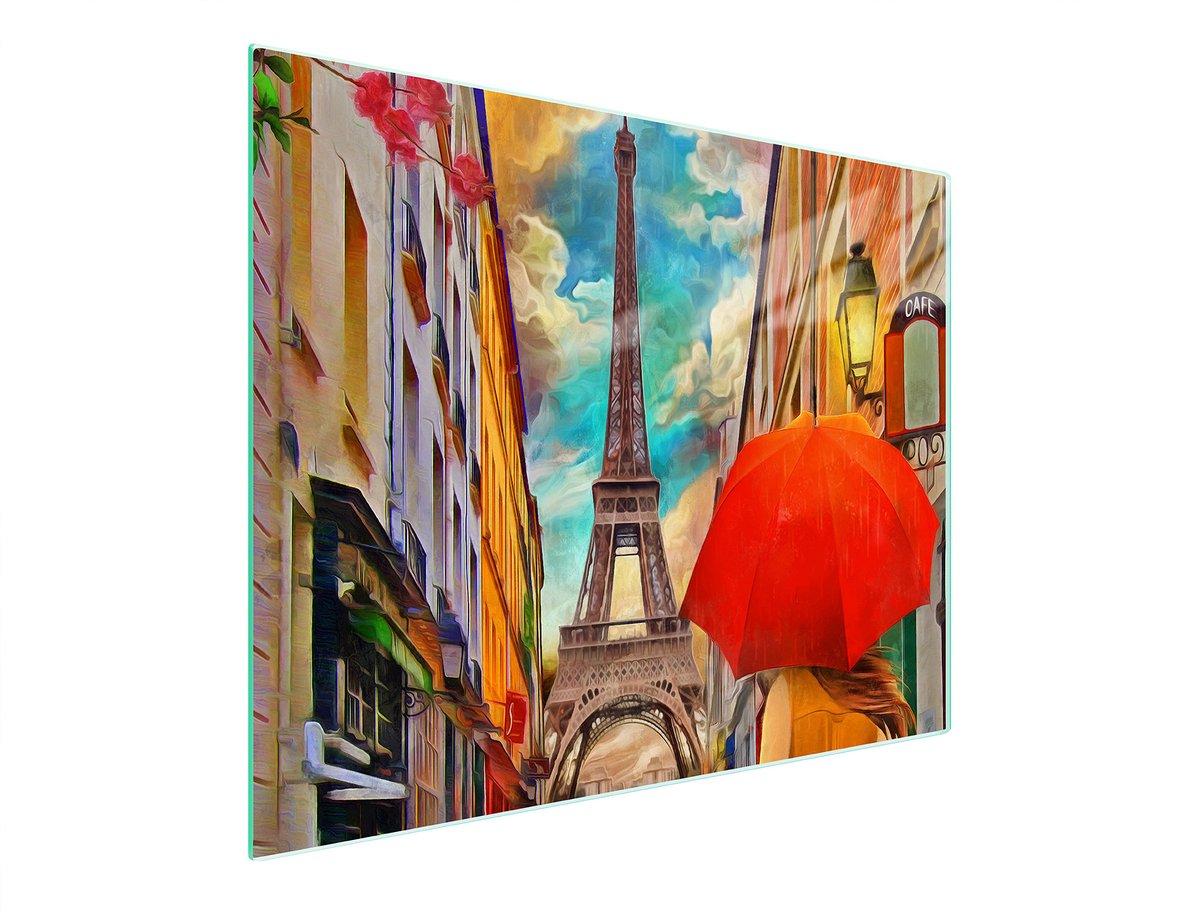 TMK ArtDeko Serie - Glazen Snijplank - 52x30 cm - Paryż - Beschermplaat