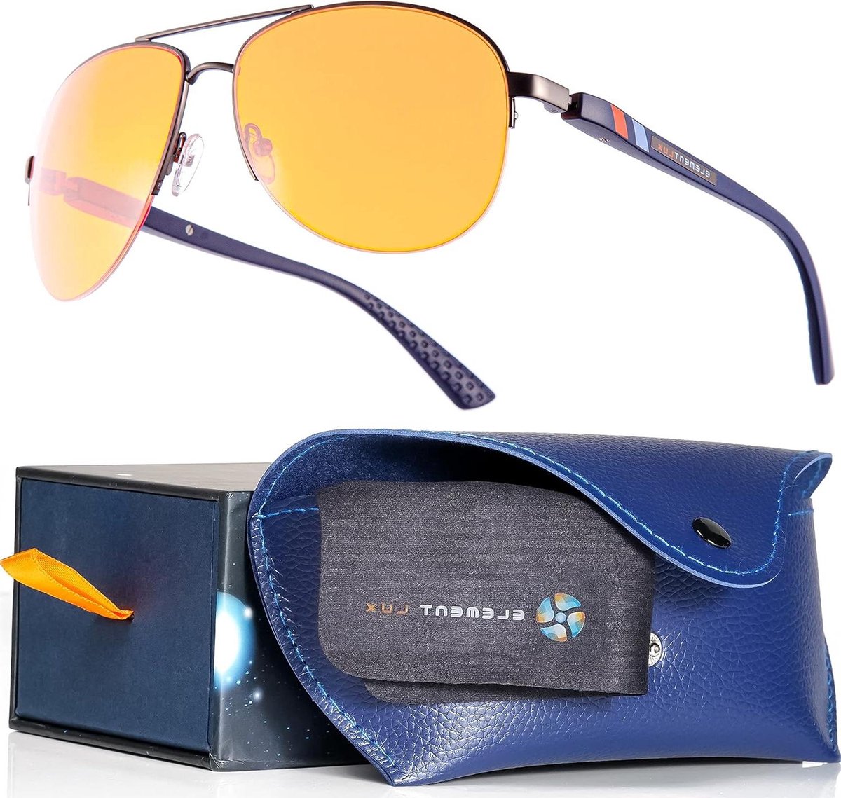 Blauwlichtblokkerende bril - Amber bril - Betere nachtrust - 99% amberblauw licht - 62 mm - Licht barnsteen