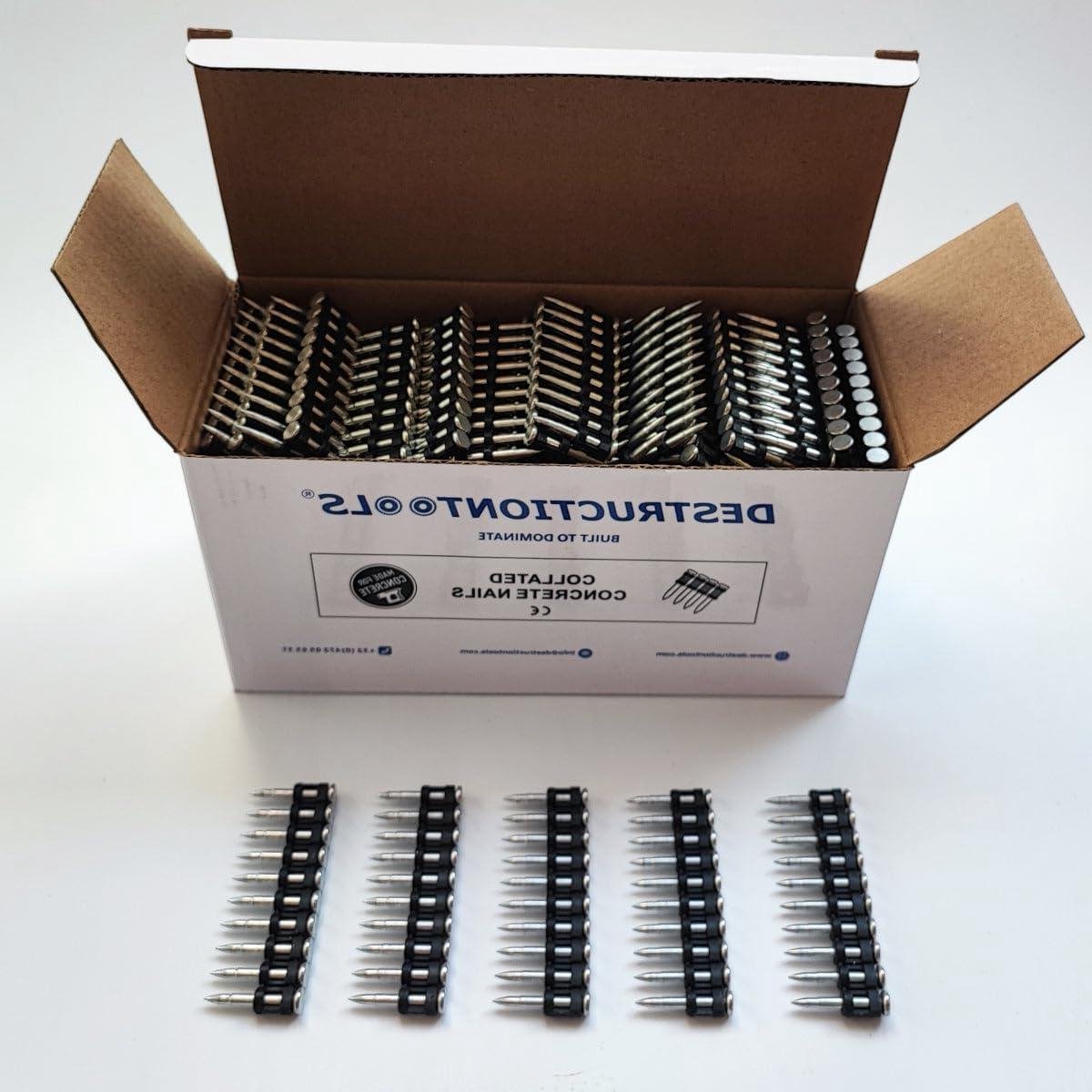 Schietnagels - Kwaliteitsnagels Stripnagels - Bevestigen Bouwmaterialen - Verzinkte Coating 8μm - 25mm 1000 stuks - Zwart