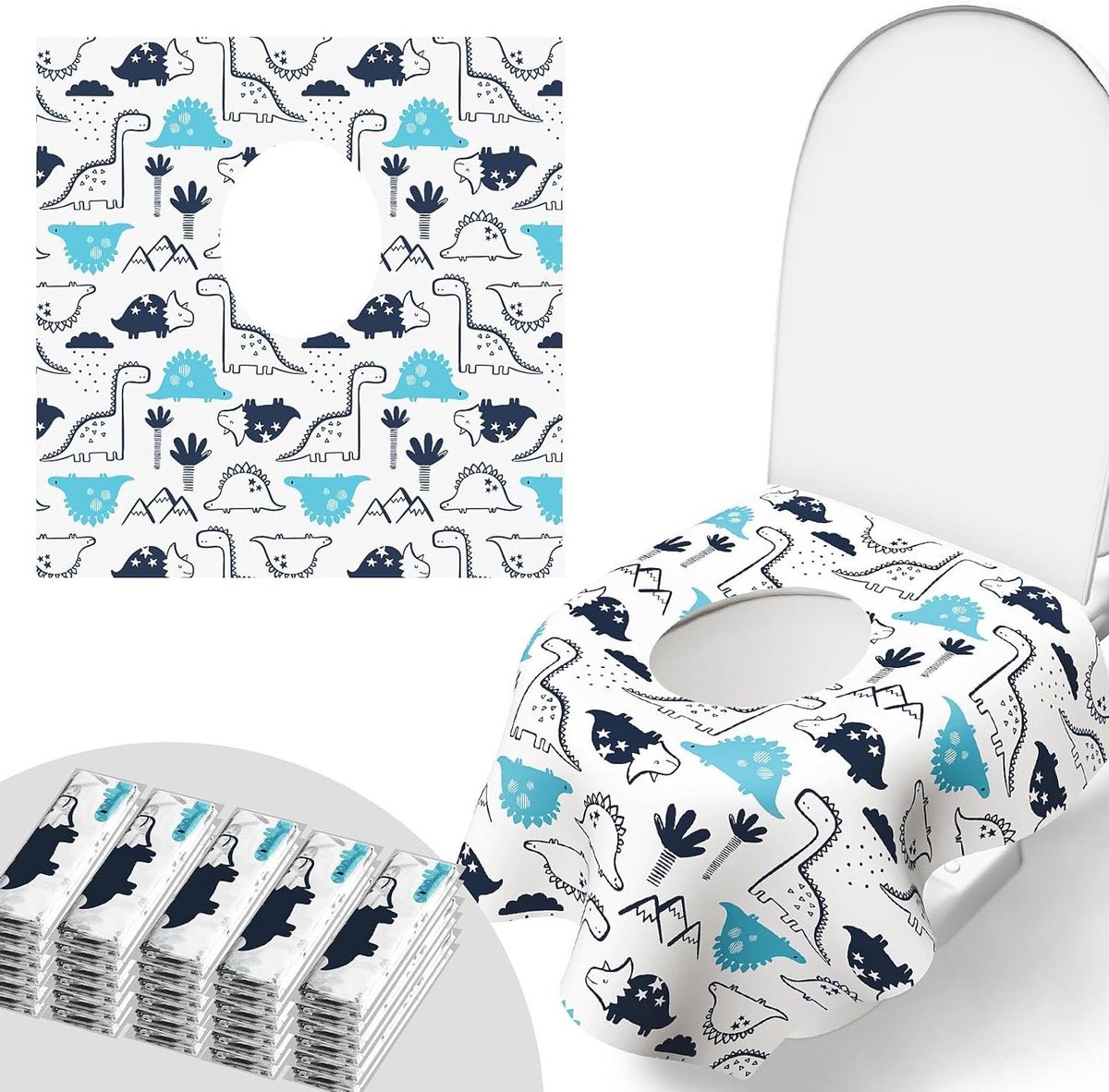Toiletstoelhoezen Set - Wegwerp Potjeshoezen - Zindelijkheidstraining Reizen - Individueel Verpakt - 30 Stuks - Wit