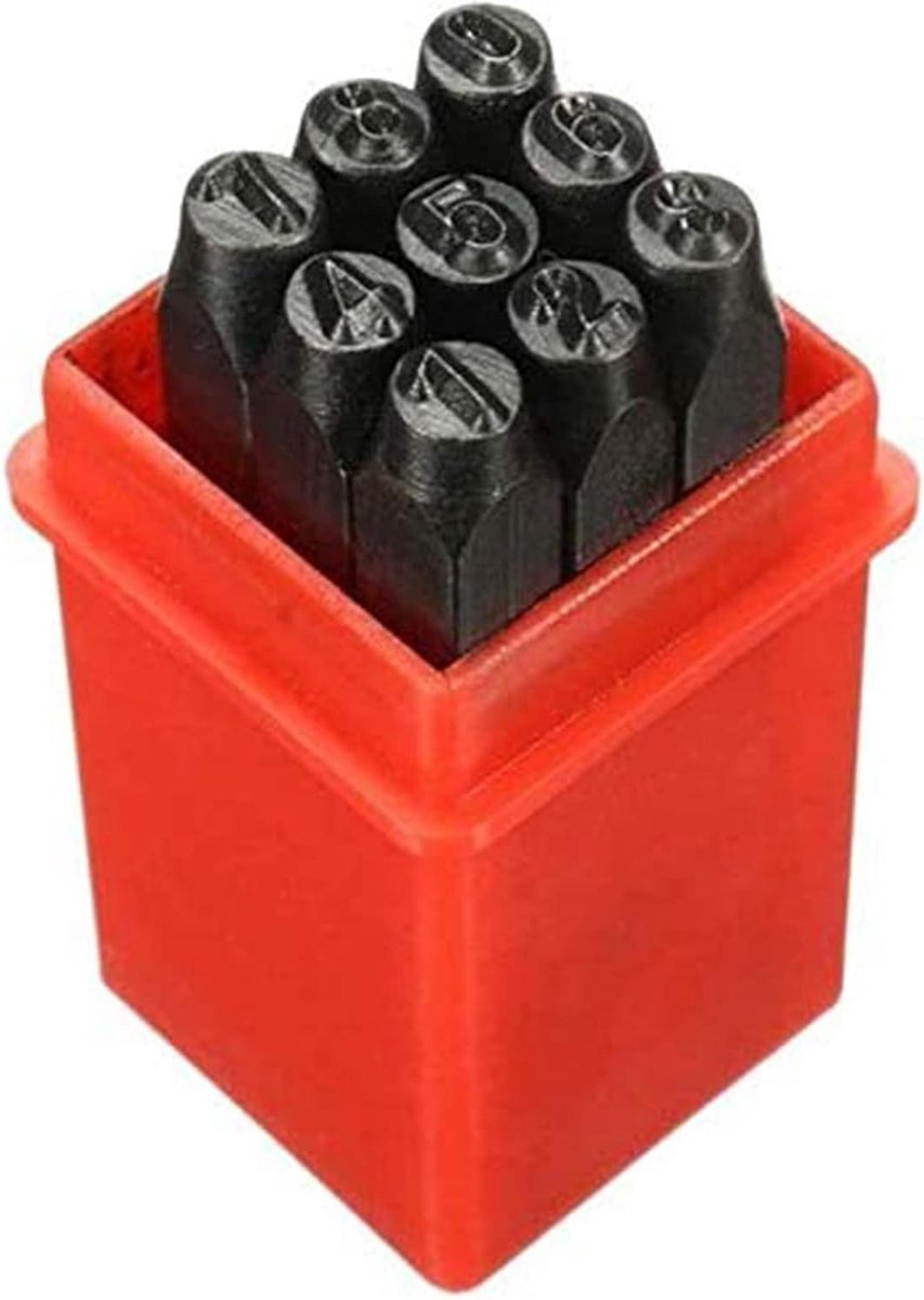Metalen Nummer Punch Set - Metaalstempel Set - Metaal Markeren - Hoge Hardheid Koolstofstaal - 4mm - Zwart