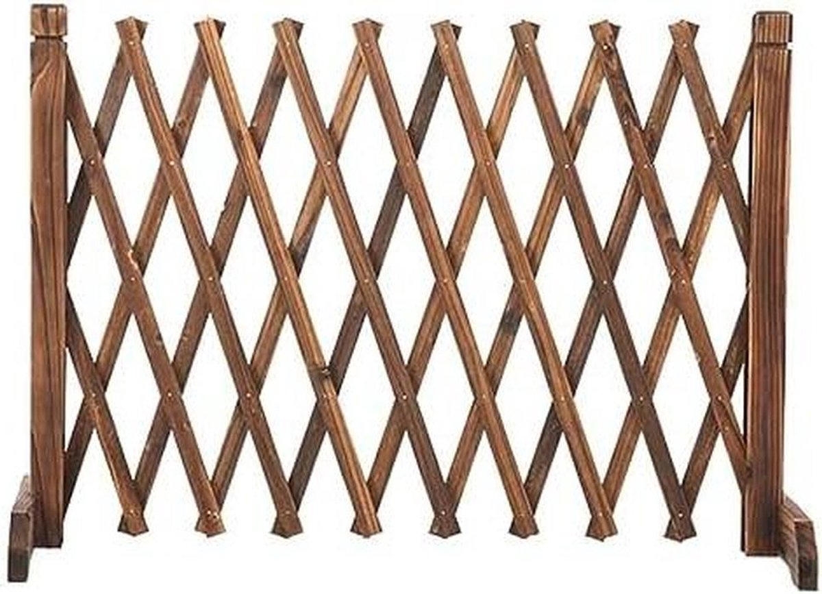 Houten Tuinpoort - Schermpaneel Hek - Tuin Afscheiden - Intrekbaar Ontwerp - Verstelbare Hoogtes - Houtkleur