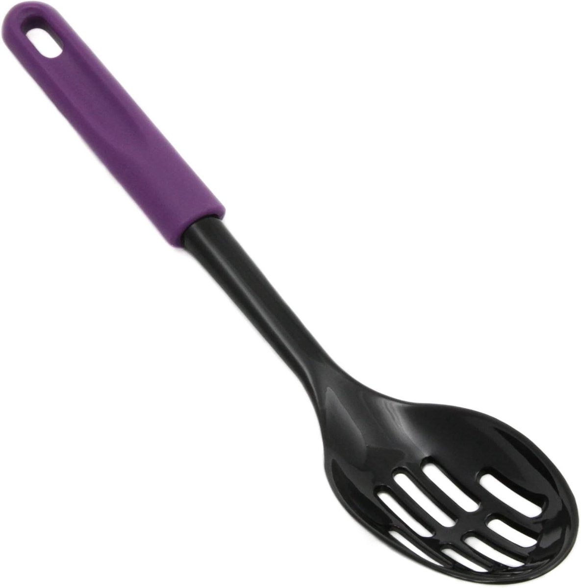 Nylon Lepel - Uitlepel Sleuven - Koken en Serveren - Vaatwasmachinebestendig - 30 cm - Paars