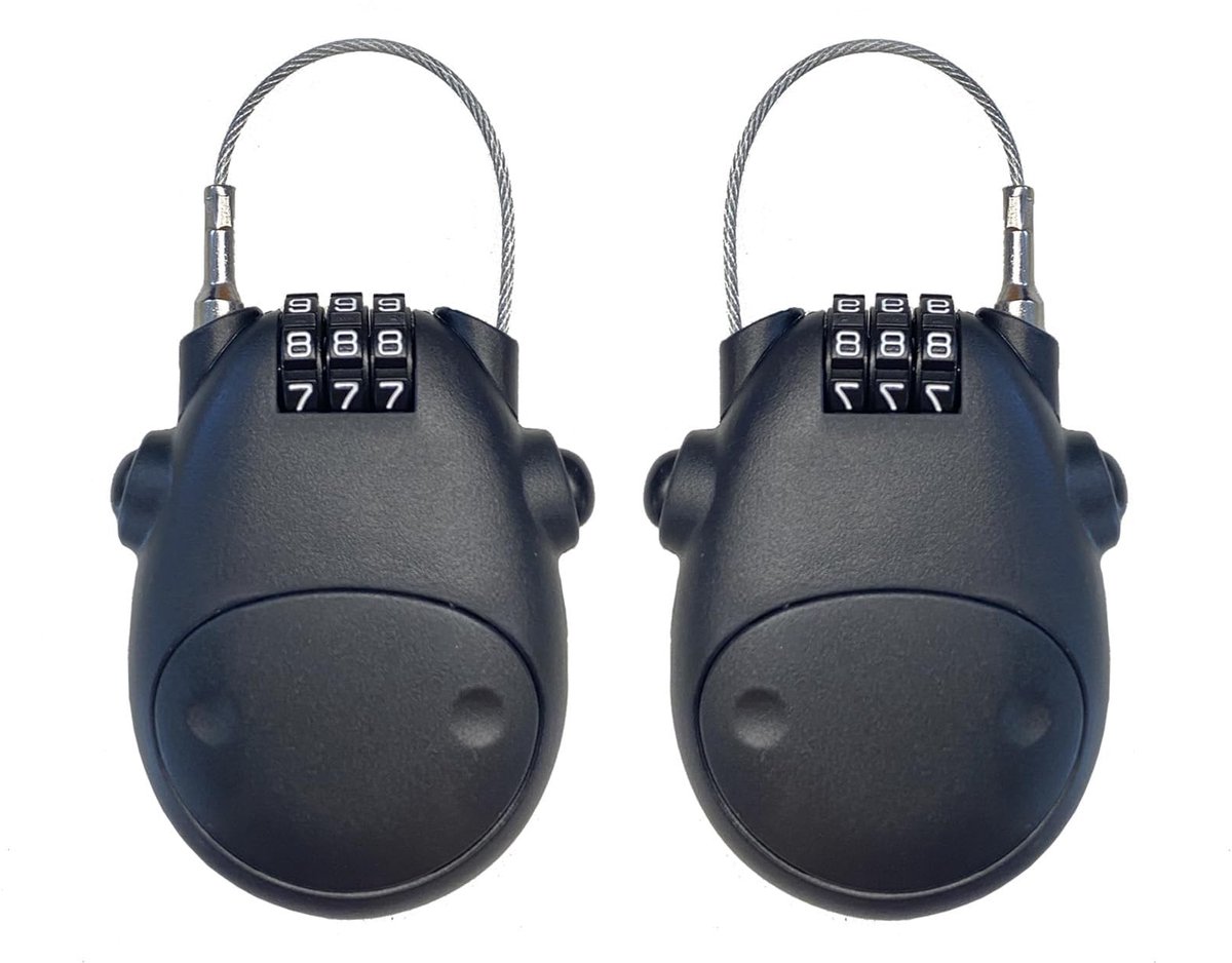 Allecto - Kabelslot - Combinatieslot - 75 cm Retractable - Zwart - Scooter Lock - Veilig voor Fietsen en Motoren - Draagbaar
