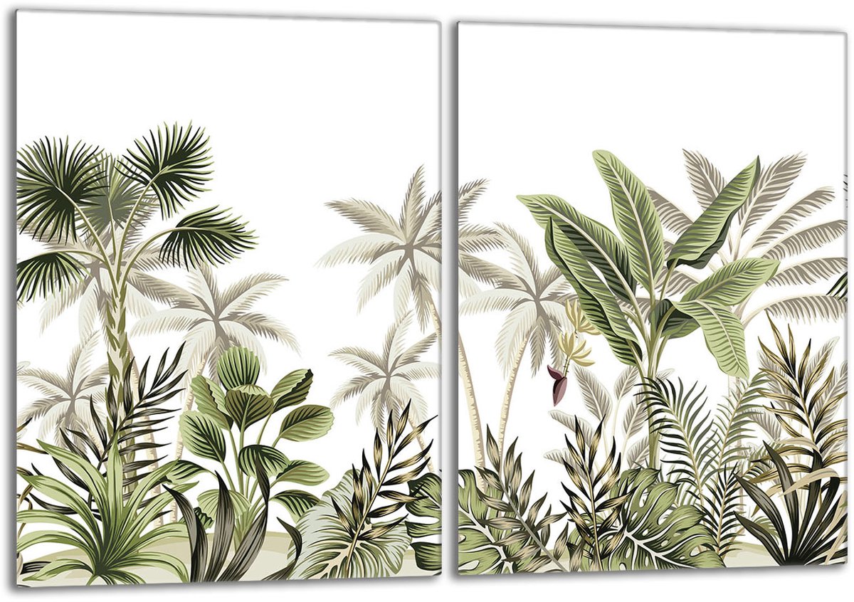 TMK ArtDeko - Snijplank - Glas - 40x52 cm - Multicolor - Met bladeren patroon