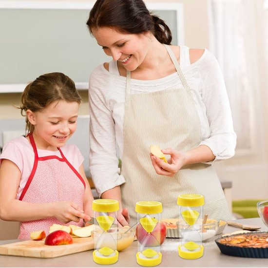 Allecto - Fruit Hourglass - Kleurige zandtimer - Voor thuis en koken - Citroen kleur - Tijdmetingen - Perfect voor focus en concentratie — afbeelding 3