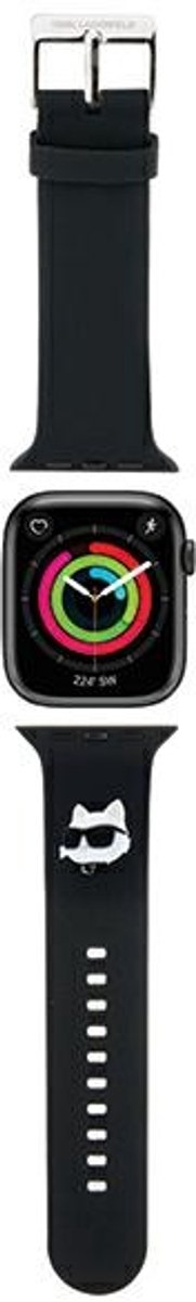 Karl - Lagerfeld - 3D rubberen choupette hoofdband voor Apple Watch 38/40/41 mm - zwart