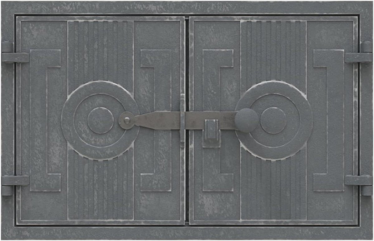 Gietijzeren Ovendeur - Houtkacheldeur Steenoven - Buiten Koken - Robuust Gietijzer - 43 x 27 cm - Grijs