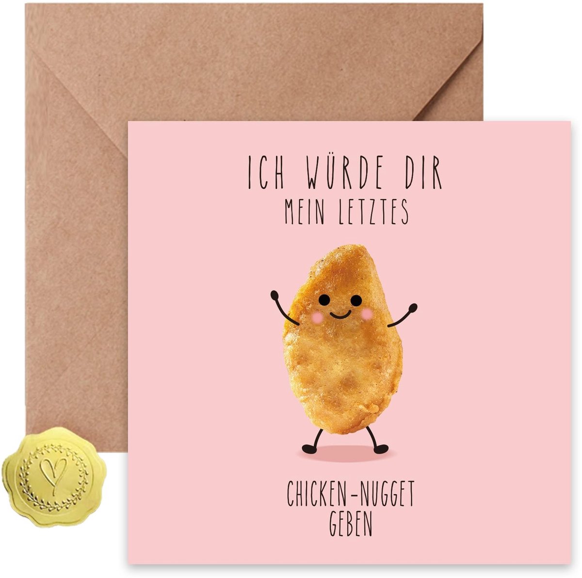 Allecto - Verjaardagskaart grappig - IK Würde You My Laatste Chicken Nugget geven - Schattige cadeaus - Grappige verjaardagskaart - Voor beste vrie...