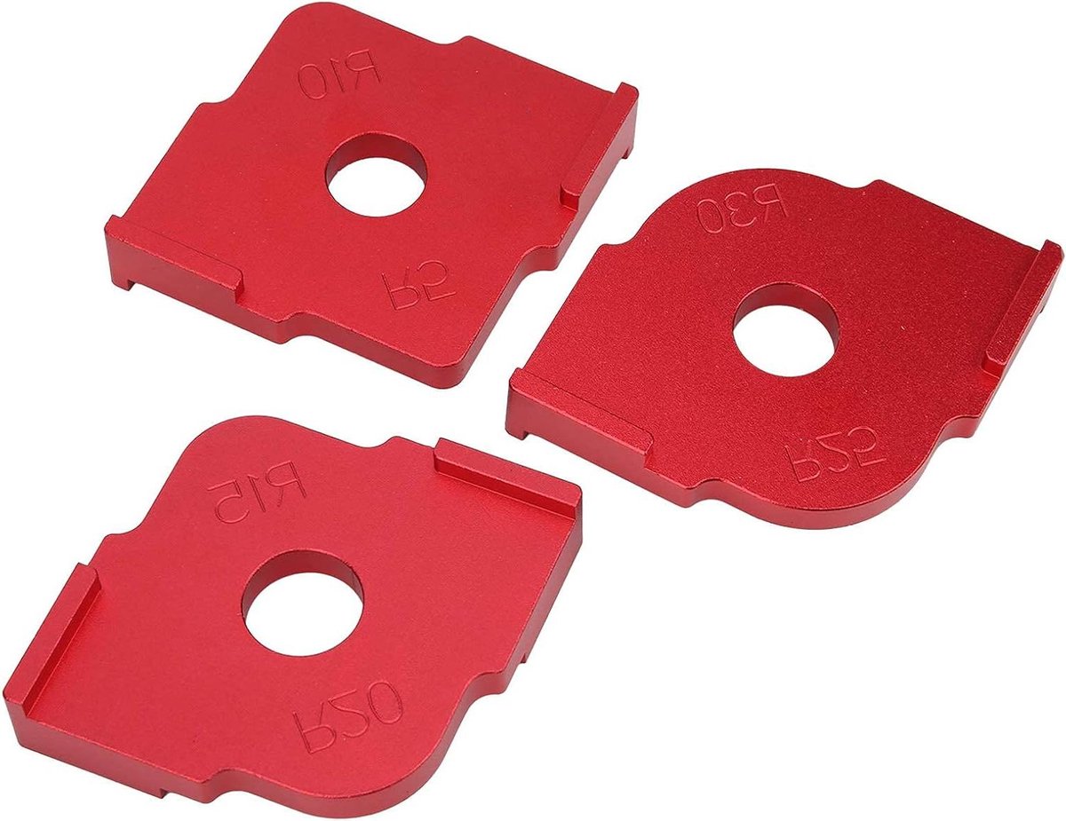 Radius Jig Router Templates - Hoekradius Sjabloon - Houtbewerking - Aluminiumlegering - 3 stuks - Grijs
