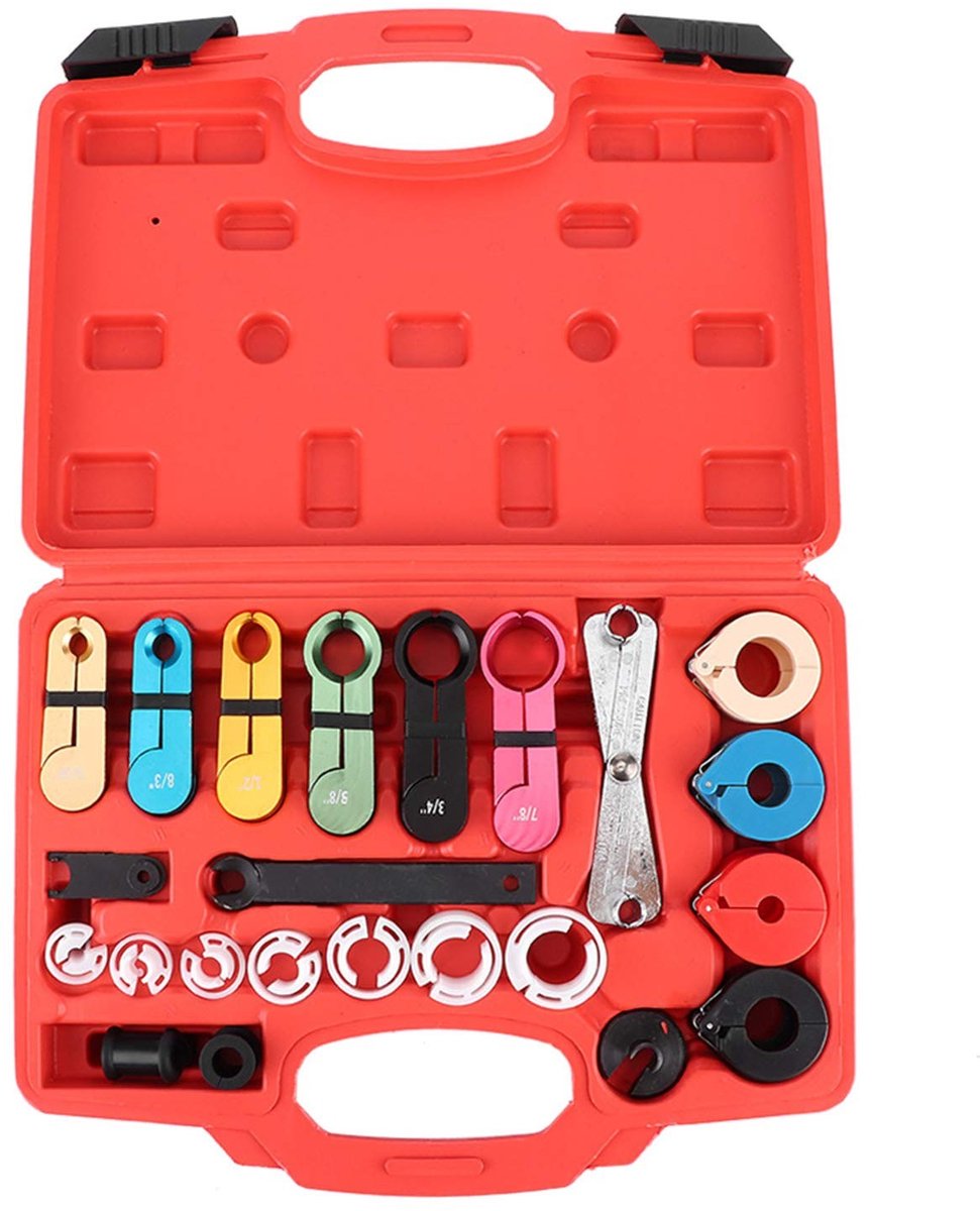 Allecto - Airconditioning Brandstoftransmissieleiding - Automotive AC Tool Kit - Ergonomisch ontwerp - 16-delige set - Geschikt voor professioneel ...
