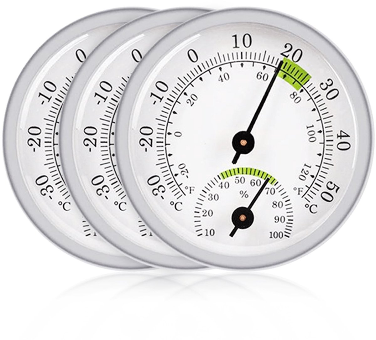 Allecto - Hygrometer-Thermometer - 2-in-1 precisie-thermo-hygrometer - voor binnen en buiten - luchtvochtigheidsmeter - analoge kamerthermometer - ...