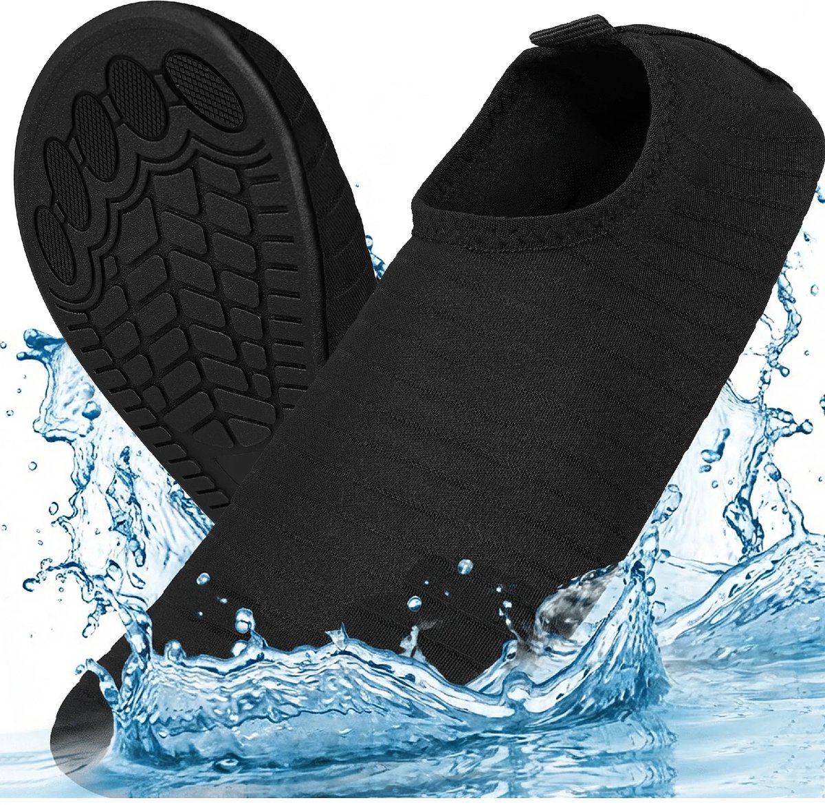 Trizand Zwarte waterschoenen maat 42 voor strand zwembad en watersport met antislip zool en comfortabele pasvorm