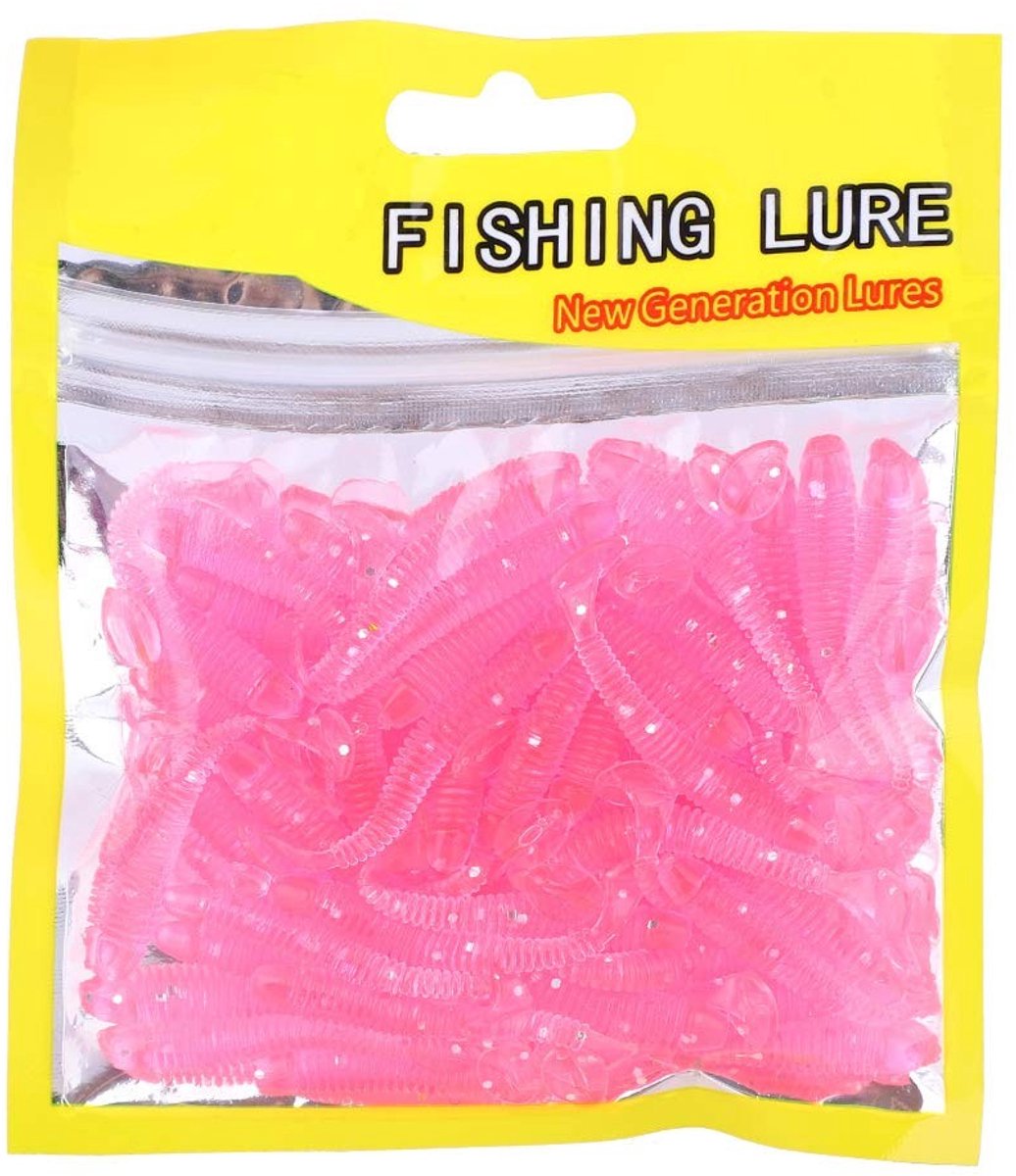 Allecto - Fishing Soft Lures - Soft Plastic Lures - Duurzaam en veelzijdig - 50 stuks - Kleur: Pink - Visaccessoires - Perfect voor visserij