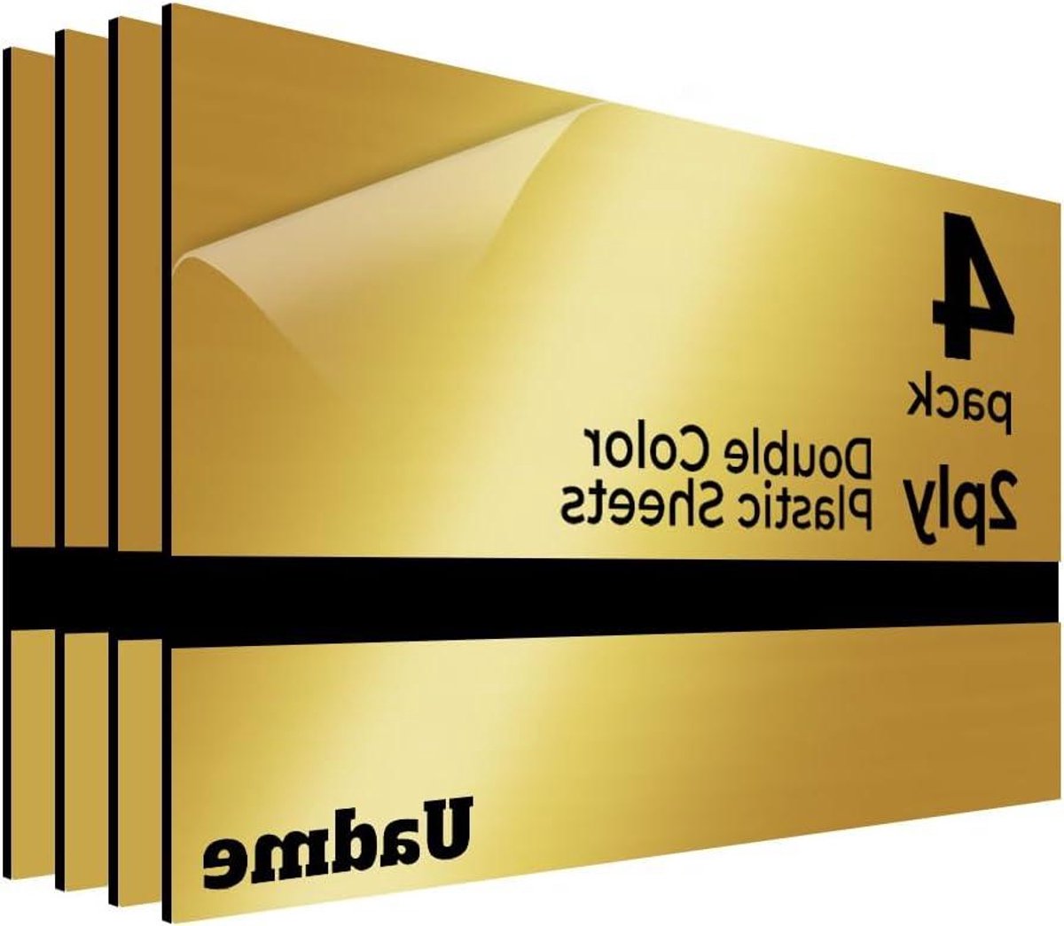 Graveerplaten ABS - Kunststof Plaat Graveren - Zelf Boodschappen Maken - Tweekleurig ABS Plastic - 30x20cm - Zwart op Spiegel Goud