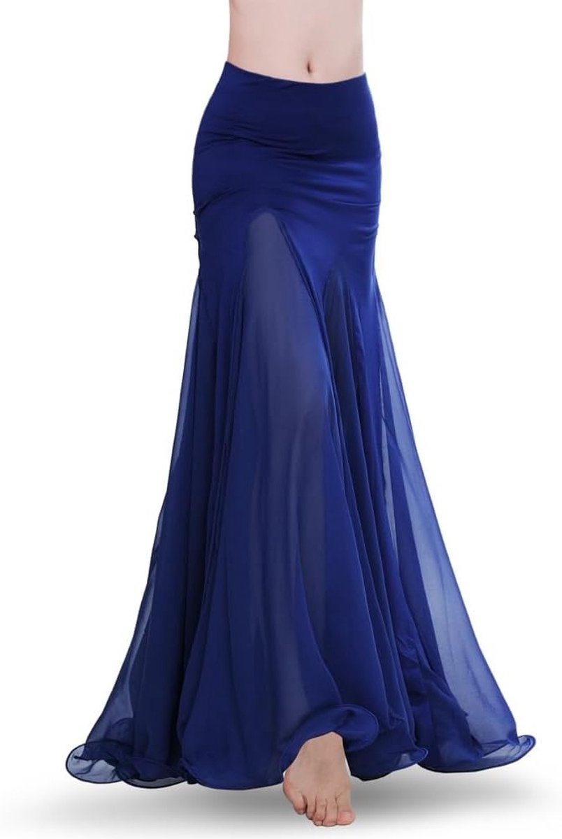 Sexy Chiffon Buikdansrok voor Dames - Lange Maxi Rok voor Buikdansen, Oriental Dance Kostuum en Zwarte Buikdans Outfit