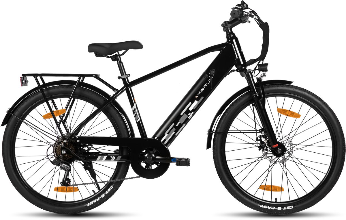 HILAND Rhythm elektrische stadsfiets - 26 inch - 250W motor - 50km actieradius - 36V 7.8Ah accu - Shimano 7-versnellingen - Unisex - Zwart thumbnail 6