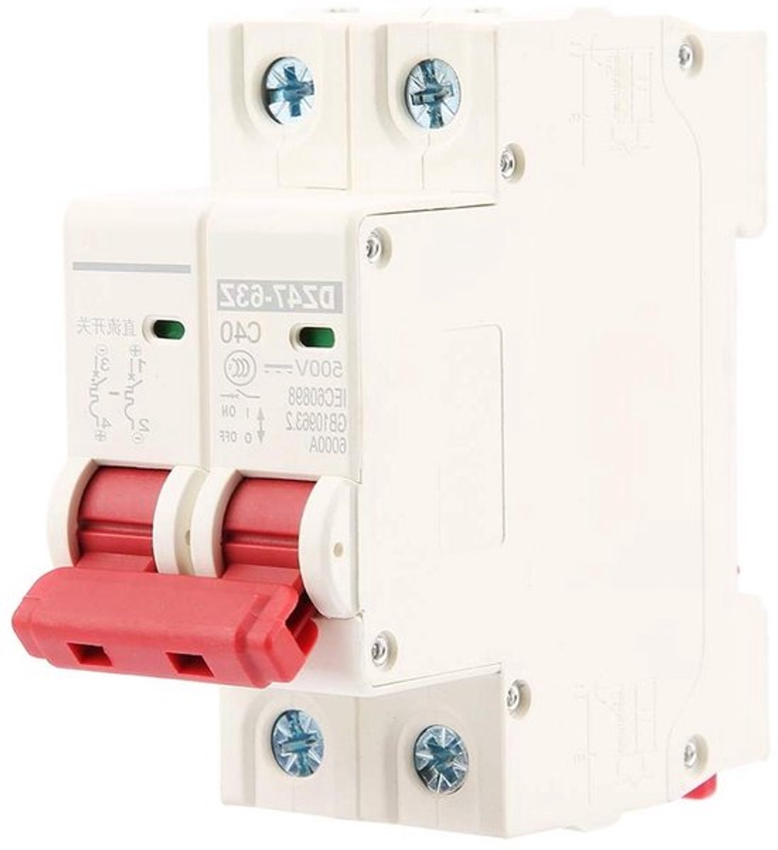 DC-stroomonderbreker 2-polig 500V 32A - veilige stroombeveiliging voor huishouden en industrie