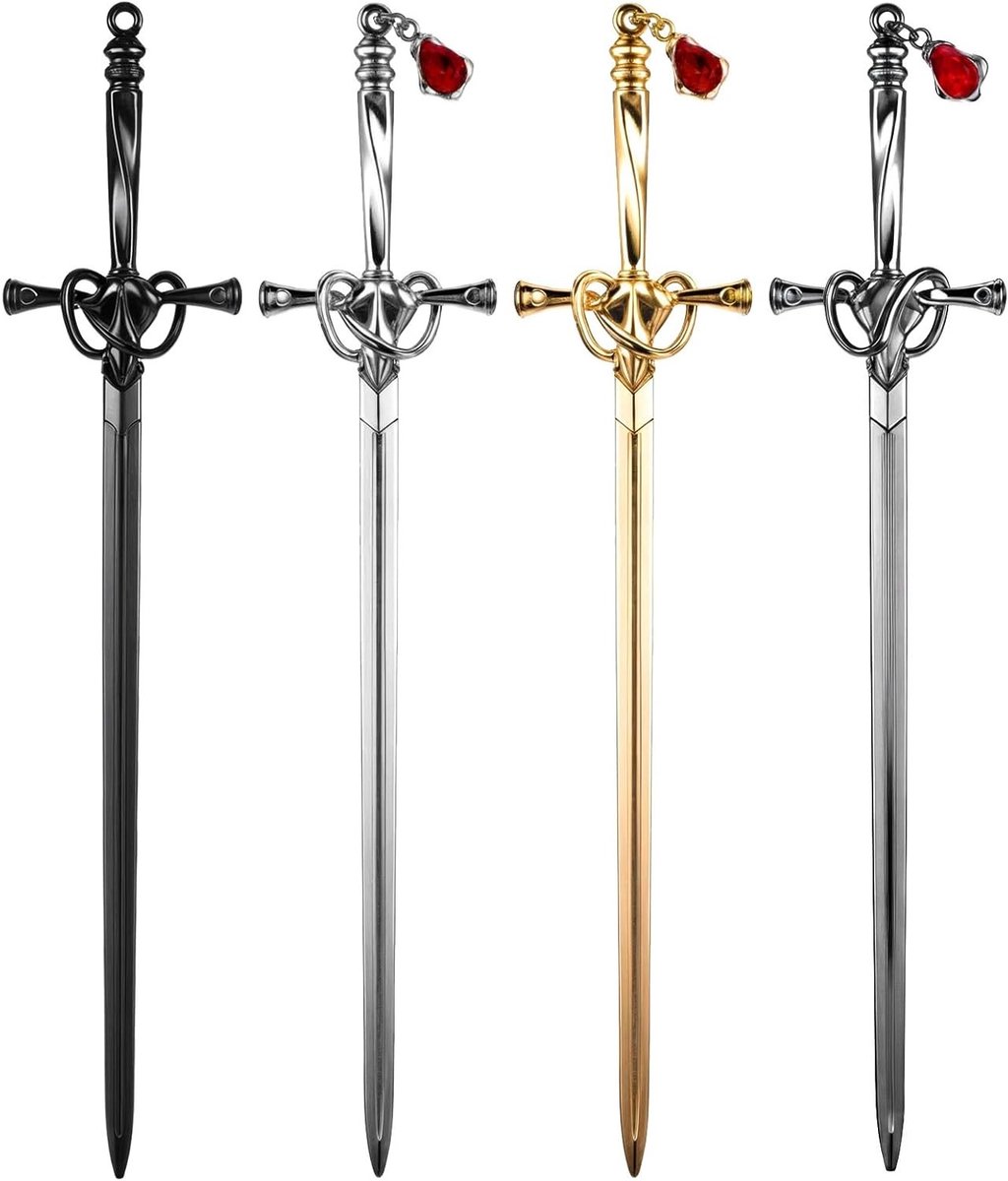 Set van 4 Chinese haarspelden met kristallen hanger - Retro haaraccessoires en bookmarks