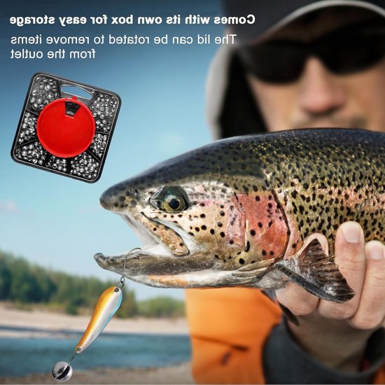 Set van 2 blikken vissersloodjes 120g - 7 maten met opbergdoos, verwijderbare pillen voor stabilisatie van lijn en aas, ideaal voor surfcasting en vissen — afbeelding 5