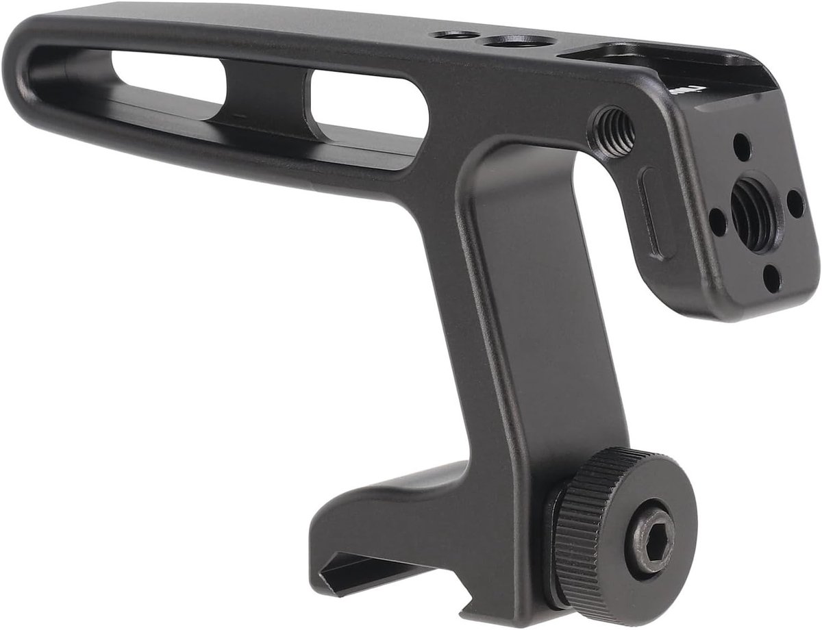 Mini Handvat - Camera Greep - Stabiel Filmen - Universele Schroef - 18x10x7 cm - Zwart