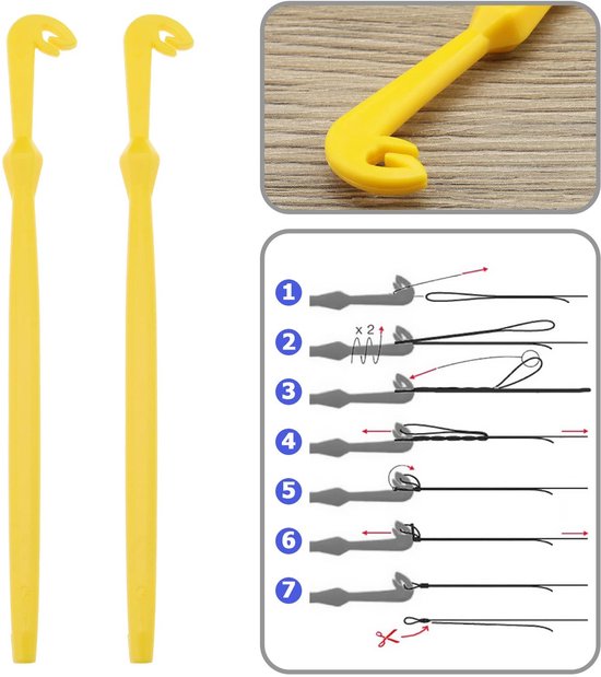 Set van 6 vishaak verwijdering gereedschap en aas naald voor vliegvissen - Plastic vis accessoires — afbeelding 5