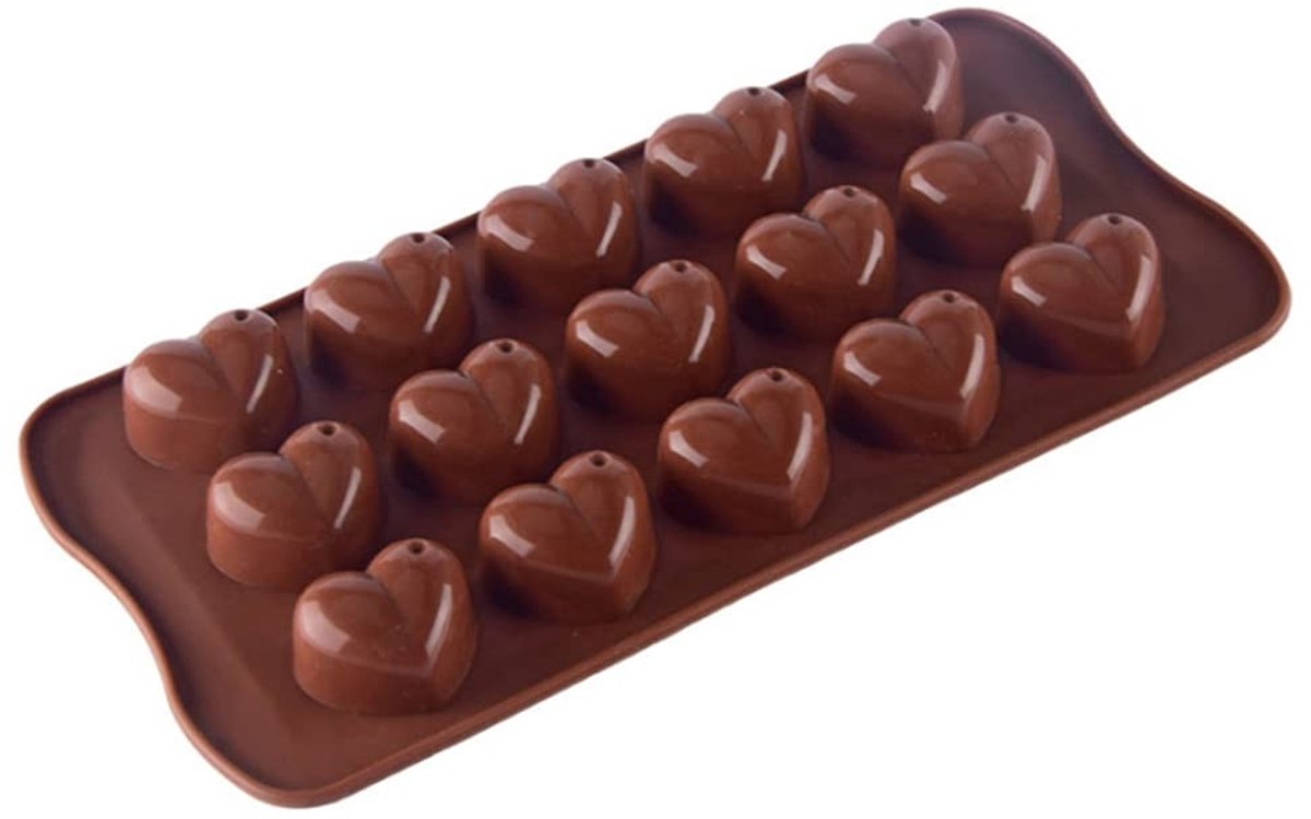 Dailygoody - Siliconen Mallen - Hartvormige Cake Mallen - Non-Stick Keuken Bakken - Bruin - Voor Chocolade en Candy - Geschikt voor Bakliefhebbers - 1
