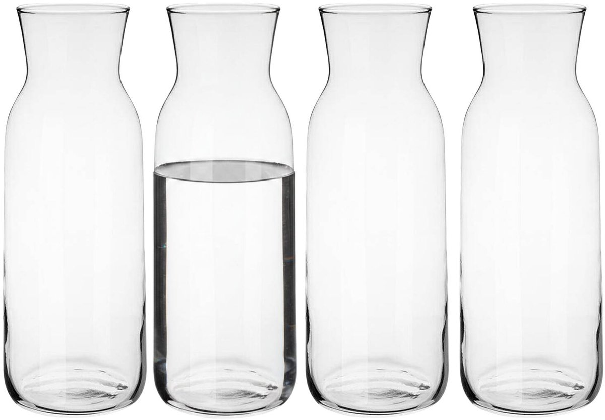 Glasmark Waterkan - 4x - 1L - glas - waterkaraf - schenkkan