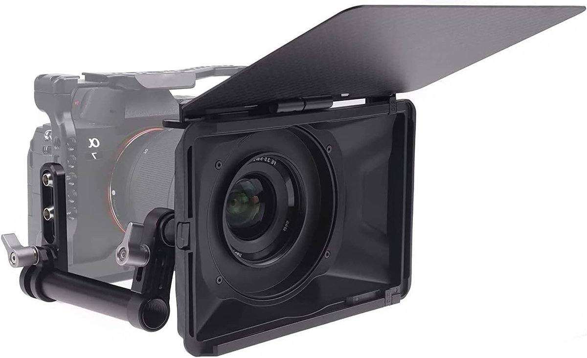 Mini Matte Box voor DSLR en Mirrorless Camera's - Lichtgewicht Clip-on met 15mm Rod Clamp voor Sony, Nikon en Canon Camera's