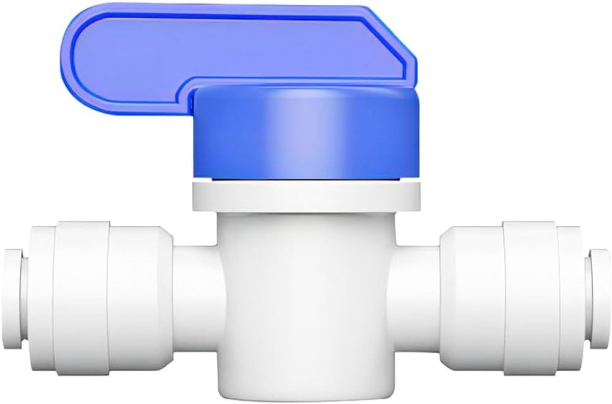 Wateraansluiting met 1/4 inch in line afsluitklep voor omgekeerde osmose en tuinslangen