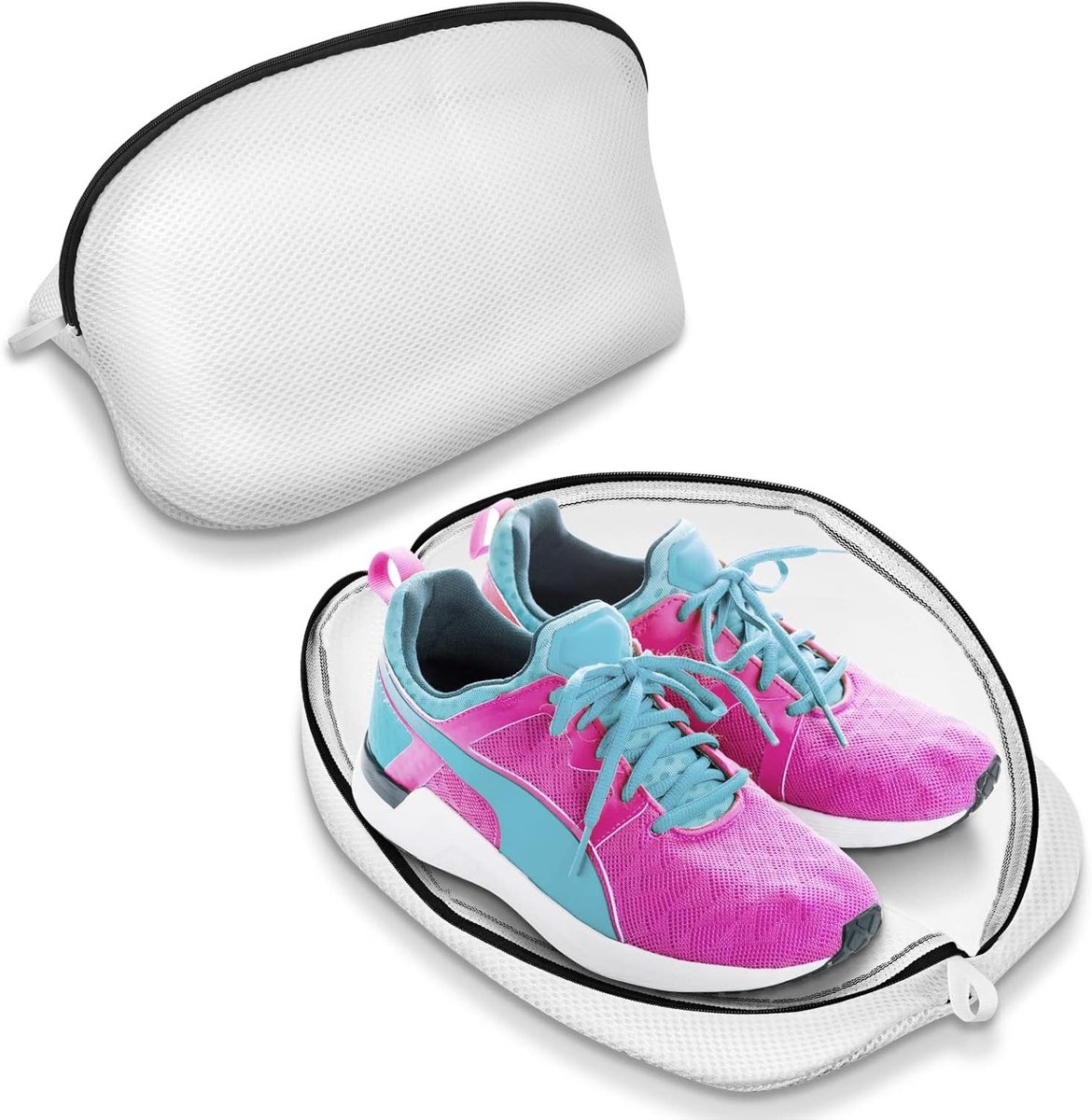 Schoenwaszakken Set van 2, Wasnet voor de Wasmachine, Ritswaszak voor Sneakers en Sportschoenen