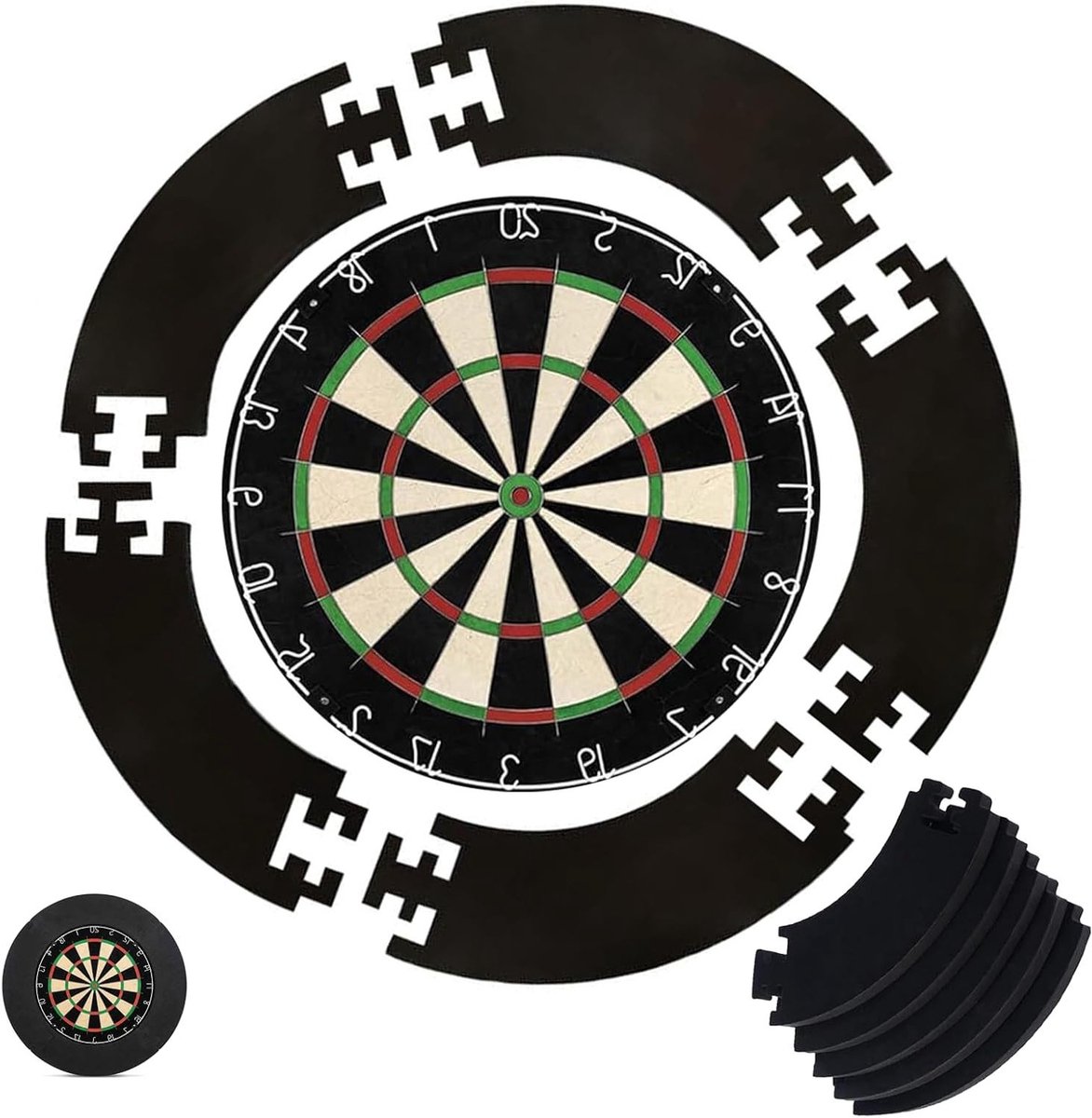 Dartbord Beschermring, 5-delige Surround voor Darts, Eenvoudige Montage voor Thuis en Buiten, Voorkomt Wandbeschadiging en Verhoogt Speelplezier