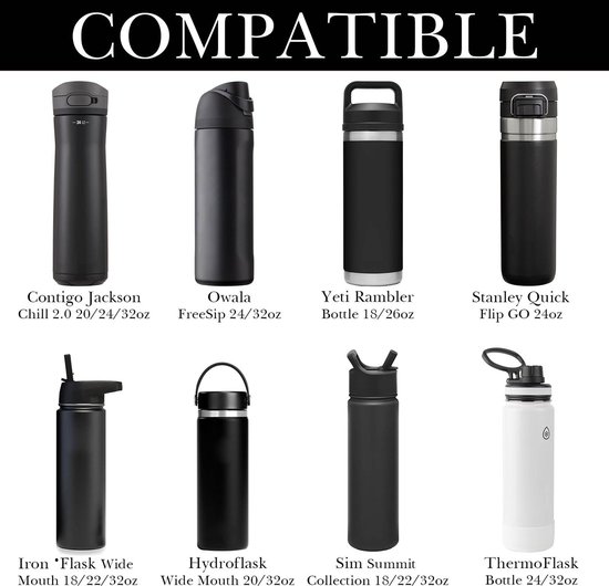 Dailygoody - Waterfles Draagtas - Waterfleshouder - Ideaal voor Sport en Reizen - Zwart - Trekkoord Waterfles Riemhouder - Geschikt voor 26oz en 36oz — afbeelding 3